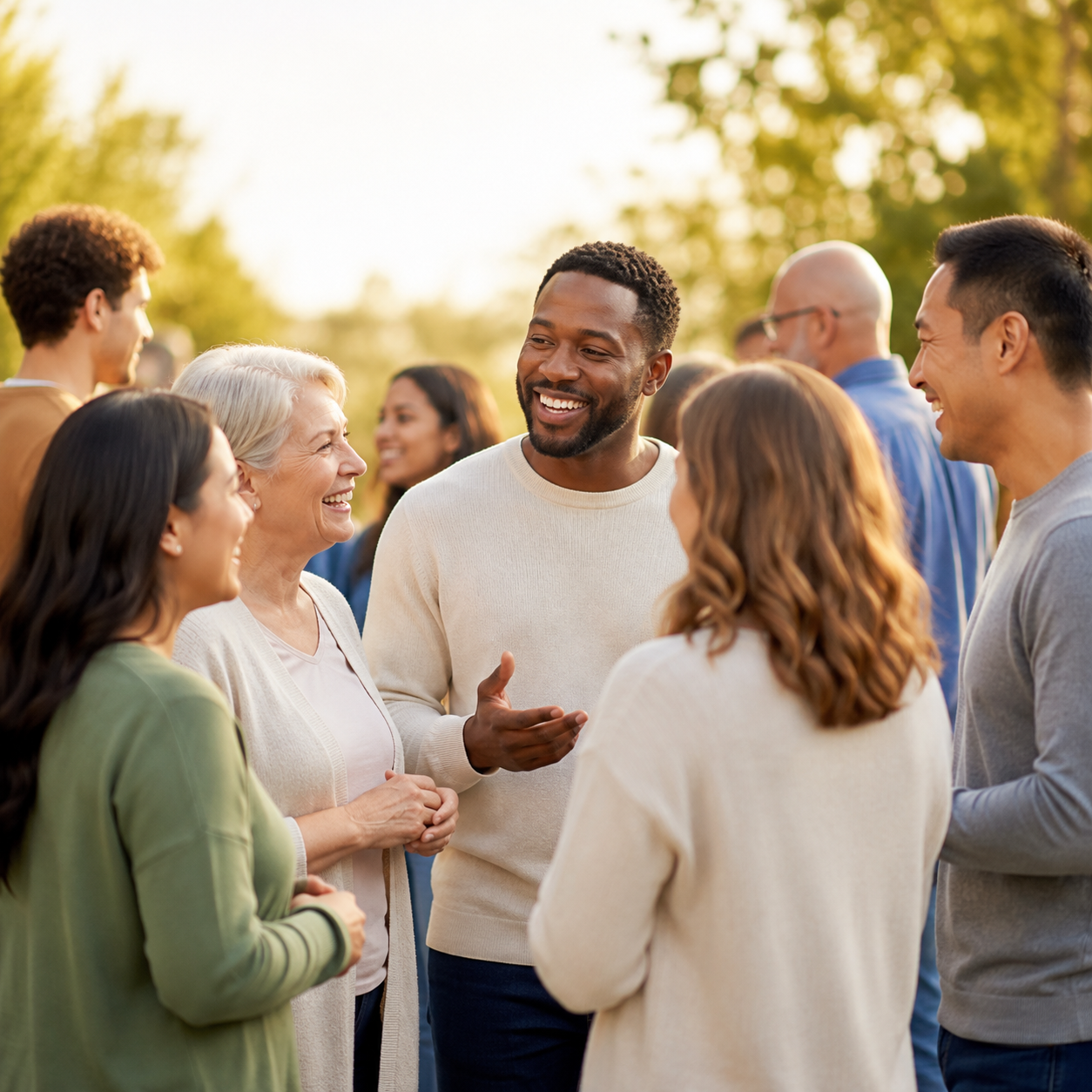 A welcoming multigenerational church community gathering in Cochrane