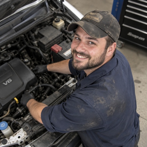 Mechanic working on a vehicle